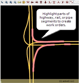 With MapEngine's Linear Segmentation, you can choose partial elements of adjacent linear segments (such as roads, rails, or pipes), and assign those to maintenance work orders.