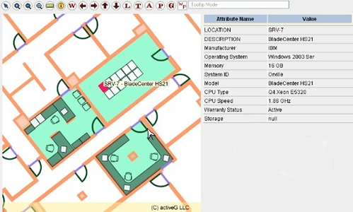 Here's an example of how companies can take advantage of MapEngine to help manage facilities and IT assets -  Click for a larger image.